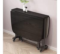 Drop Leaf Table de salle à manger extensible gain de place avec 6 roulettes Bords arrondis Table de cuisine polyvalente pour salon et salle à manger 100 cm