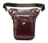 Drop Leg Bag Hiking Waist Pack, Sac Banane en Cuir véritable for Homme, Sacoche de Moto, Sacoche Banane for Homme, Sacoche de Cuisse en Cuir, Pochette for téléphone, Ceinture, Sac Banane(Bruin)