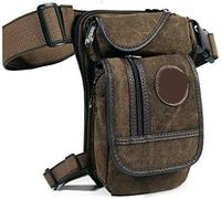 Drop Leg Bag Hiking Waist Pack, Sac Banane en Toile/Nylon for Homme, Sacoche Banane for Cuisse, Hanche, Moto, Sacoche à bandoulière(Coffee)