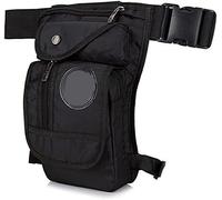 Drop Leg Bag Hiking Waist Pack, Sac Banane en Toile/Nylon for Homme, Sacoche Banane for Cuisse, Hanche, Moto, Sacoche à bandoulière(Schwarz)