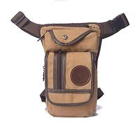 Drop Leg Bag Hiking Waist Pack, Sac Banane en Toile/Nylon for Homme, Sacoche Banane for Cuisse, Hanche, Moto, Sacoche à bandoulière(Khaki)