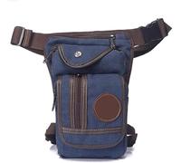 Drop Leg Bag Hiking Waist Pack, Sac Banane en Toile/Nylon for Homme, Sacoche Banane for Cuisse, Hanche, Moto, Sacoche à bandoulière(Blu)