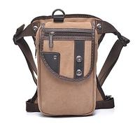 Drop Leg Bag Hiking Waist Pack, Sac Banane Vintage en Nylon for Homme, Sac Banane décontracté for équipement, Sac de Cuisse, Sac de Hanche ou de Ceinture(Canvas Khaki)