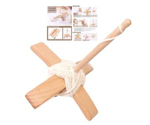 Drop Spindle, Hand Spinner Tool, Multifunctional, Wood Material, Turkish Drop Spindle for Yarn, Weaving, Wool, Handcraft, Crocheting, Fiber Projects, Artisans and Beginners, 15x15x19cm