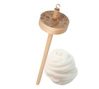 Drop Spindle - Outil de fil en bois avec fil de laine de 50 g, kit à main traditionnel, accessoire de durable en bois et métal, cadeau créatif pour projets de tissage de chapeaux et écharpes