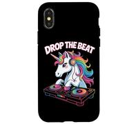 Drop The Beat Licorne DJ Animal Mélodie Coque pour iPhone X/XS