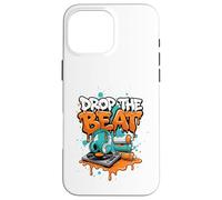 Drop The Beat Street Art Plateau tournant en Vinyle pour Casque DJ Coque pour iPhone 16 Pro Max