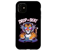 Drop The Beat Tigre DJ Lunettes Écouteurs Coque pour iPhone 11