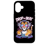 Drop The Beat Tigre DJ Lunettes Écouteurs Coque pour iPhone 16