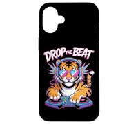 Drop The Beat Tigre DJ Lunettes Écouteurs Coque pour iPhone 16 Plus