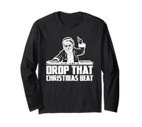 Drop The Christmas Beat - Le Père Noël en DJ de Noël Discjockey Manche Longue