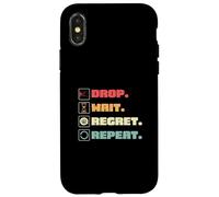 Drop Wait Regret se répète pour Coin Pusher Player Pressed Penny Coque pour iPhone X/XS