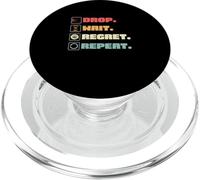 Drop Wait Regret se répète pour Coin Pusher Player Pressed Penny PopSockets PopGrip pour MagSafe