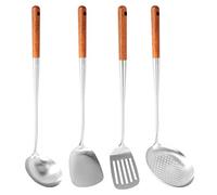 Dropfree Long Manche en Acier Inoxydable Wok Spatule Cuisine Fente Riz CuillèRe Louche Outils de Cuisson Ensemble D'Ustensiles
