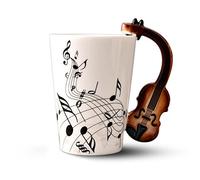 Dropfree Nouveaute Violon poignee en ceramique Tasse Libre Cafe Lait The Tasse personnalite mug Instrument de Musique Cadeau Tasse