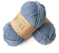 DROPS 65 % laine péruvienne Highland et 35 % alpaga superfine pour tricoter et crocheter, 3 ou léger, peigné, poids DK gouttes Lima, 51 g 109 verges par pelote (6235 gris bleu)