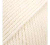 Drops Daisy Pelote de laine 100 % laine mérinos pour tricot et crochet, 3-Light (DK, légèrement peignée), légèrement peignée, 51 g, 100 m par pelote, 1 x 50 g (01 blanc cassé)