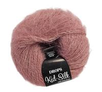 Drops Fil de mohair et de soie Kid-Silk, 0 ou dentelle, 2 plis, 25,5 g, 200 m par pelote (46 sorbets cerises)