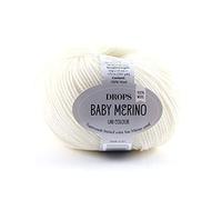 DROPS Laine mérinos pour bébé 02 UNI Blanc cassé