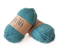 DROPS Lima 65 % laine et 35 % alpaga pour tricoter et crocheter, 3 ou léger, peigné, poids DK gouttes, 51 g 109 verges par pelote (9018 vert mer)