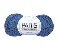 Drops Paris Pelote de fil à tricoter et à crochet 100 % coton - Poids 4 ou moyen - Aran - 51 g, 79 m par pelote (102 bleu vaporisateur)