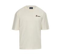 Dropsize T-Shirt 'Dream Without Fear' brun foncé / blanc cassé, Taille XS