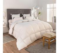 DROUAULT - Couette Tempérée Canada 240x260 cm - Garnissage 70% Duvet de Canard Naturel - Anti-acariens Proneem d'origine végétale - Enveloppe 100% Satin de Coton - Lit 2 Personnes