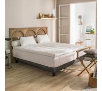 DROUAULT - Surconfort de Matelas Diamant 180 x 200 cm - Garnissage Naturel 90% Plumettes et 10% Duvet de Canard et d'oie - Coton Naturel Supérieur Sergé - Confort Hôtellerie - Anti-acariens Proneem