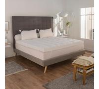 DROUAULT - Surmatelas - Haut Luxe Pro 180x200 cm - Anti-acariens Proneem | Duvet d'Oie & Canard 1700g/m² - Elastiques - Enveloppe 100% Coton Sergé - Blanc - Piquage CARREAU - Lavable 40°C