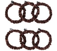 Drowsy - Cocoa Glow Skinny Scrunchie - Élastiques à cheveux en soie 6 St.