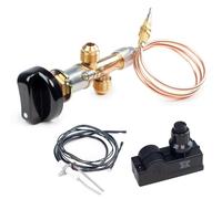 Drphiru Kit de soupape de contrôle de sécurité pour foyer à gaz et système d'allumage de brûleur à gaz avec allumeur de foyer, kit d'allumage à bouton poussoir pièces de rechange pour barbecue à gaz