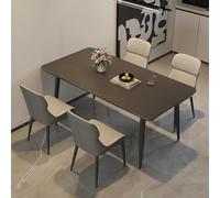 DRQXCN Ensemble de Salle à Manger 5 pièces en Dalle de Pierre en céramique, Table à Manger avec 4 chaises 55 x 31 Pouces, Table de Salle à Manger en Dalle de Pierre en céramique for Salle à Manger