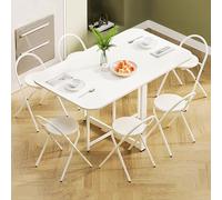 DRQXCN Ensemble de Table à Manger Pliante 120 x 80 cm (47,2 x 31,5 Pouces) avec 6 chaises, Petite Table de Cuisine for Petits espaces(140cm/55.1in)