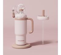 Drqzwp Gobelet fontaine baleine en acier inoxydable avec poignée, 710ml bouteille d'eau de source, mignon et parfait pour les enfants, les adolescents et les adultes (Gris)