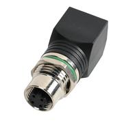 DRRI Adaptateur Ethernet droit M12 IP67 D-Code 4 broches femelle vers RJ-45 Montage sur panneau avant pour capteurs industriels, caméras industrielles et armoires de commutation