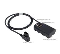 DRRI Batterie factice F970 vers câble d'alimentation avec verrou 2,5 mm CC pour Sony NP-F550/F750/770/570 ATOMOS Shinobi Monitor SamHD Monitor LED Light