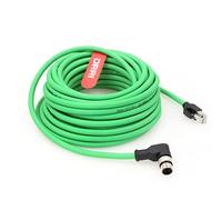 DRRI Câble Ethernet blindé blindé 4 broches mâle vers RJ45 à angle droit M12 pour applications Ethernet industrielles