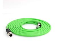 DRRI Câble Ethernet blindé M12 4 broches D-Code mâle vers RJ45 étanche pour applications Ethernet industrielles (5 m)