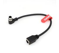 DRRI Câble Ethernet M12 4 broches D-Code mâle coudé à droite vers RJ45 femelle High Flex Cat5E pour servomoteur caméra industrielle