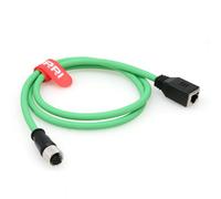 DRRI Câble Ethernet M12 4 broches D femelle vers RJ45 femelle Cat5E Profinet/Ethernet pour capteurs industriels