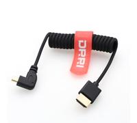 DRRI Câble HDMI 2.1 micro HDMI vers HDMI spiralé, câble flexible 48 Gpbs pour moniteurs d'appareil photo, Raspberry Pi 5 4, GoPro Hero 7/6 + plus, 1080p, 4K @ 120 Hz, 8K @ 60 Hz HD, 2K @ 240 Hz/3D