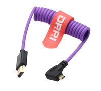 DRRI Câble HDMI 2.1 micro HDMI vers HDMI spiralé, câble flexible 48 Gpbs pour moniteurs d'appareil photo, Raspberry Pi 5 4, GoPro Hero 7/6 + plus, 1080p, 4K @ 120 Hz, 8K @ 60 Hz HD, 2K @ 240 Hz/3D