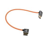 DRRI Câble HDMI gauche vers le haut en silicone souple 8K @ 60 Hz 4K @ 120 Hz pour Sony A7III A7S3, FX3, FX6, FX30, BMPCC 4K 6K, Nikons Z6 Z7, Ronin S, Atomos Ninja V (50 cm)