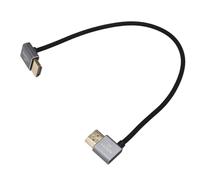 DRRI Câble HDMI vers le bas en silicone souple 8K @ 60 Hz 4K @ 120 Hz gauche HDMI vers le bas pour Z Cam Canon C100 C200 C300 C500, Sony A7III A7S3, FX3, FX6, FX30, BMPCC 4K 6K, Ronin S (1 m)