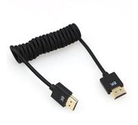 DRRI Câble spiralé tressé ultra rapide HDMI vers HDMI 2.1 8K pour caméra Z Cam vers moniteurs Atomos Ninja V/BM5