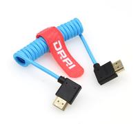 DRRI Câble tressé 8K/60Hz 4K/120Hz 48Gbps HDMI à angle droit vers HDMI à angle gauche pour Sony FX3 A7iv Canon C200 C300 C500 C70 vers moniteur Portkeys LH5H