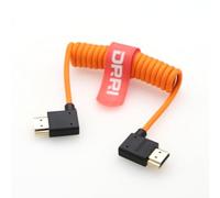 DRRI Câble tressé HDMI 2.1 ultra haute vitesse 8K @ 60 Hz 4K @ 120 Hz angle gauche vers angle droit pour moniteur BMPCC 4K/6K, rouge, DJI Ronin 4D, Portkeys LH5P II