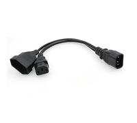 DRRI IEC 320 C14 mâle vers C13 + câble d'alimentation européen CEE7/16 2 broches femelle Y Spllite pour UPS PDU