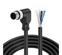 DRRI Rihgt Connecteur de capteur d'angle M12 5 broches A code mâle moulé vers câble industriel à extrémité unique pour robots et chaînes de traction