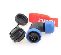 DRRI SD20 20mm Coude IP67 9 Broches Fil Connexion Étanche Aviation Connecteur Mâle Fiche Femelle Prise pour Système D'énergie Solaire